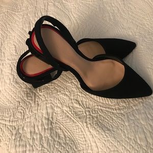 Zara heels, size 36, black with red accents and block 1 in 3/4 heel